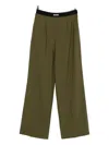 Msgm Pleated Trousers In Green
