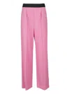 Msgm Wide-leg Wool Suiting Pant In Pink
