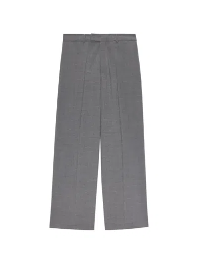 Msgm Pleated Wide-leg Trousers In Gray