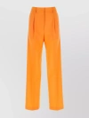 Msgm High-waist Straight-leg Trousers In Orange