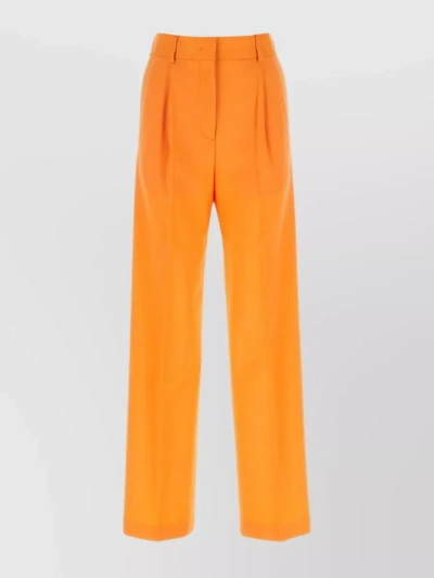 Msgm Straight Leg Trousers In Orange