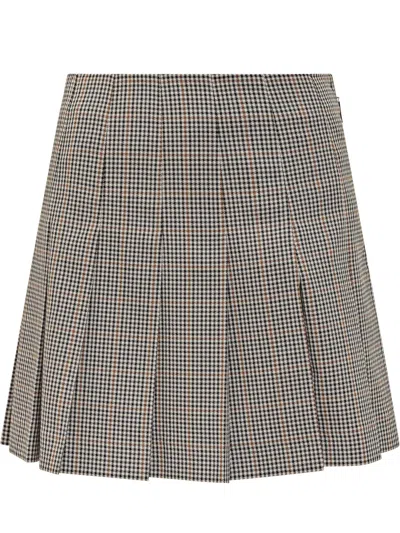 Msgm Plissé Mini Skirt In Off White