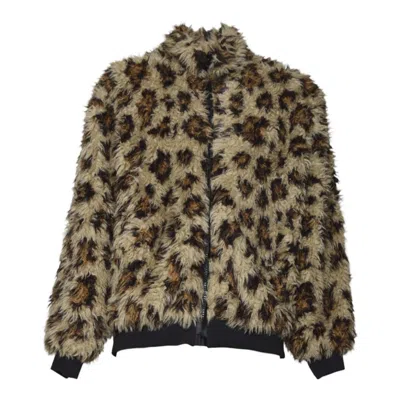 MSGM PLUSH ANIMAL PRINT COAT WITH STRUCTURED SILHOUETTE
