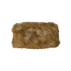 Msgm Plush Textured Brown Faux Fur Clutch Bag In Orange