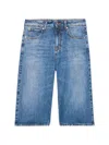 Msgm Pocket Denim Short In Blue