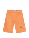Msgm Pocket Denim Shorts In Orange