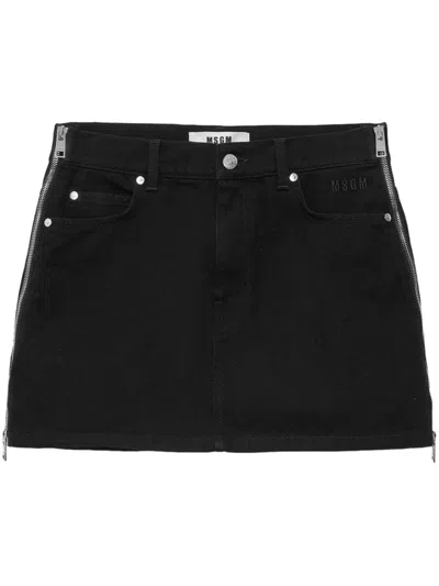 Msgm Pocketed Mini Skirt In Black