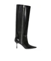 Msgm 75mm Tr Leather Tall Boots In Black