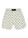 Msgm Polka Dot Cotton Shorts In White