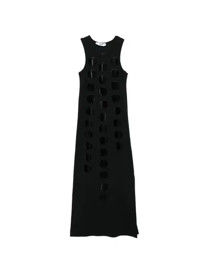 Msgm Kids' Polka Dot Dress In Black