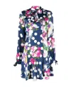 Msgm Polka-dot Pattern Pussy-bow Minidress In Multicolor