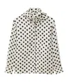 Msgm Polka Dot-print Gathered-detail Shirt In White