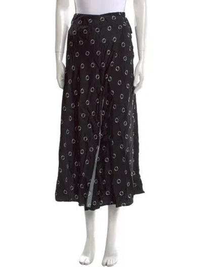 Pre-owned Msgm Polka Dot Print Midi Length Skirt W/ Tags In Black