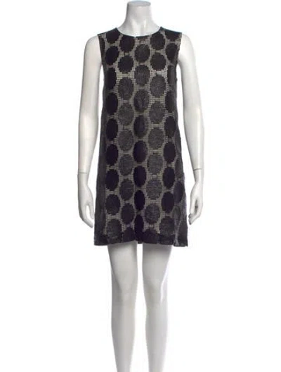 Pre-owned Msgm Polka Dot Print Mini Dress In Black