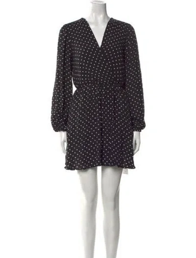 Pre-owned Msgm Polka Dot Print Mini Dress W/ Tags In Black
