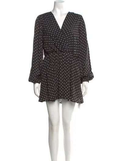 Pre-owned Msgm Polka Dot Print Mini Dress W/ Tags In Black