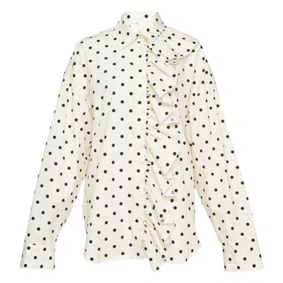 MSGM POLKA DOT RUFFLE SHIRT