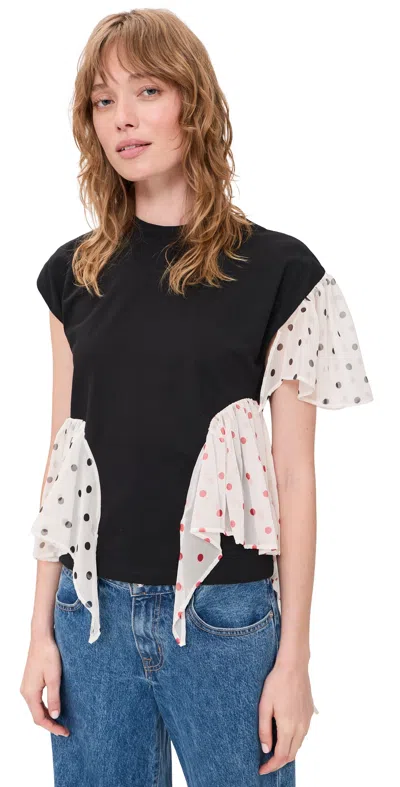 Msgm Polka Dot Tee Black