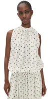 Msgm Polka Dot Top Black In White