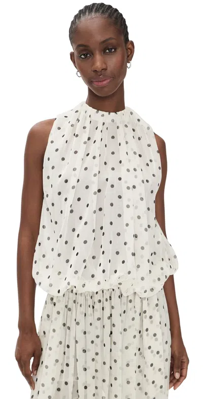 Msgm Polka Dot Top Black
