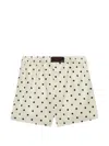 Msgm White Polka Dot Shorts In Neutral
