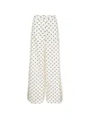 Msgm Polka Dot Wide Leg Pants In White