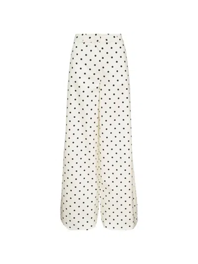 Msgm Polka-dot Trousers In White