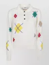 Msgm Polo With Collar And Small Bottons In White