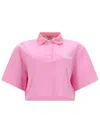 Msgm Polo Crop Con Logo In Multi