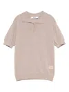Msgm Short-sleeved Polo Shirt In Gray