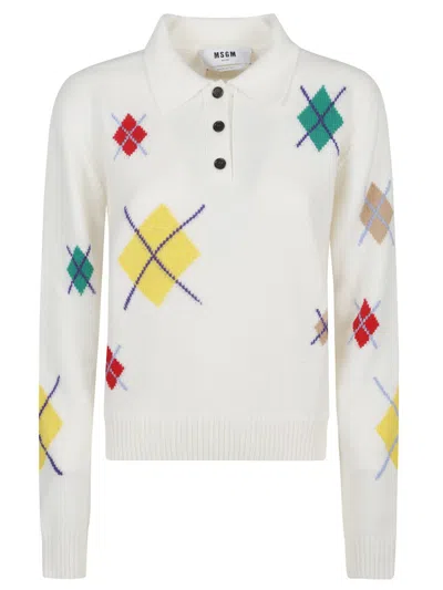 MSGM MSGM POLO WITH COLLAR AND SMALL BOTTONS