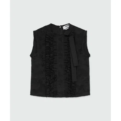 Msgm Polyester Tank Women's Tops In Black