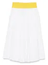 Msgm Poplin Midi Skirt In White