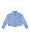 Msgm Poplin Shirt In Blue