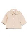 Msgm Poplin Shirt In Neutrals
