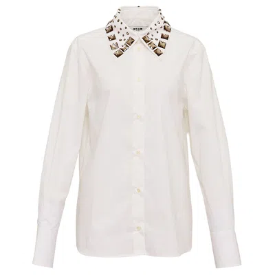 Msgm Poplin Shirt In Pink