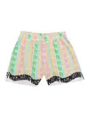 Msgm Poplin Shorts Girl In Multi