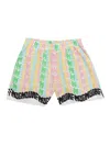 Msgm Poplin Shorts In Multi