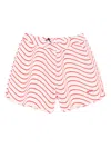 Msgm Logo-embroidered Shorts In Red