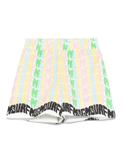 Msgm Kids' Poplin Shorts In White
