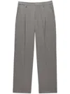 Msgm Pressed Crease Classic Tailored Trousers In Grey
