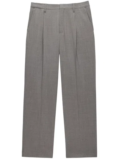 Msgm Pressed Crease Classic Tailored Trousers In Grey