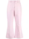 Msgm High-waist Cropped Trousers In Pink