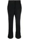 Msgm Pressed-crease High-waisted Trousers In Black