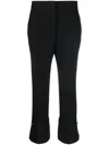 Msgm Pressed-crease High-waisted Trousers In Black