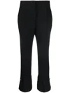 Msgm Flared Hem Tailored High-waisted Trousers In Black