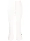 Msgm Button Detail Cropped-leg Flared Trousers In Black