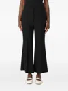 Msgm Pressed-crease Cropped Trousers In Black