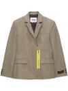 Msgm Prince Of Wales Wool Blazer In Neutrals