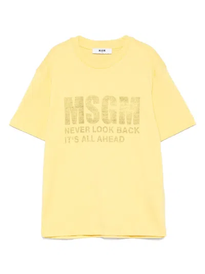 Msgm Kids T-shirts And Polos Yellow